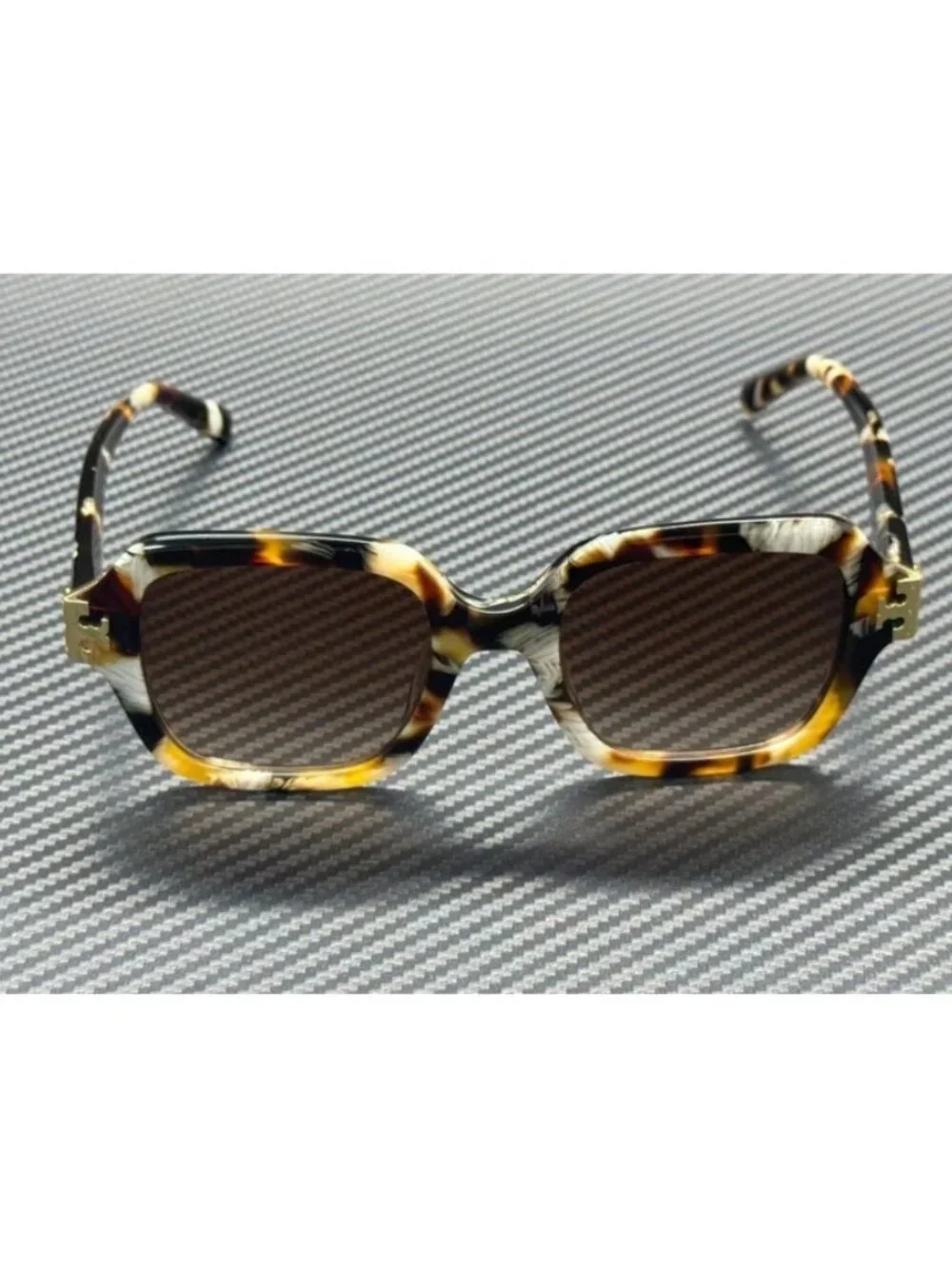 New Tory Burch Women Dark Wavy Tortoise Sunglasses -20-140
